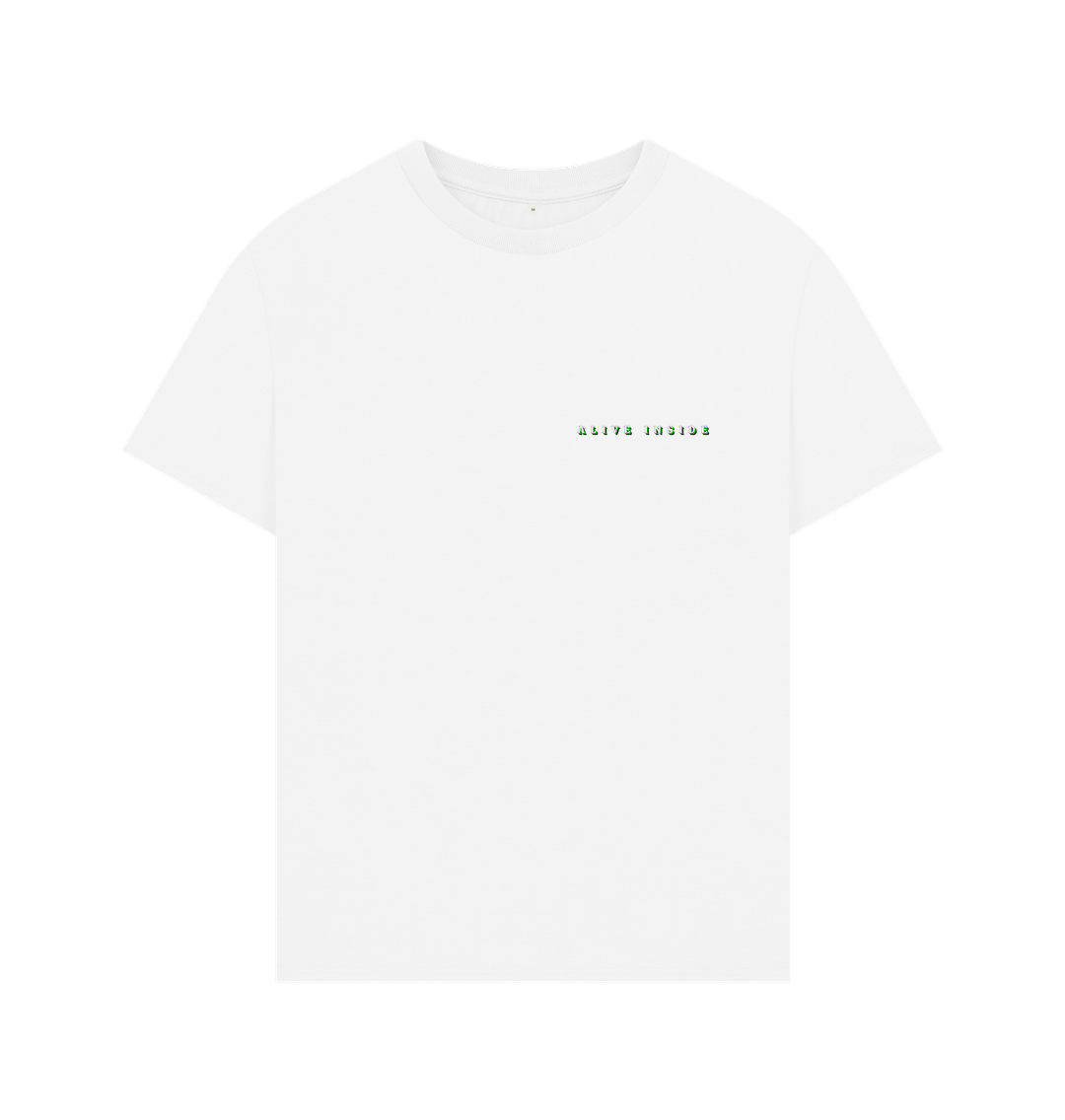 White Men's \"Alive Inside\" Oversize Tee