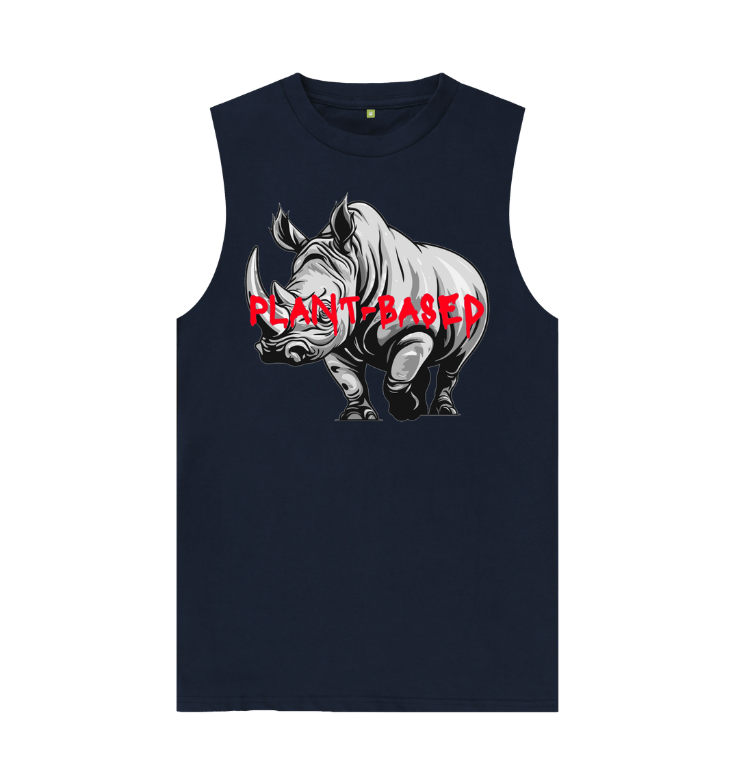 Navy Blue Men's \"Plant-Based Rhino\" Tank