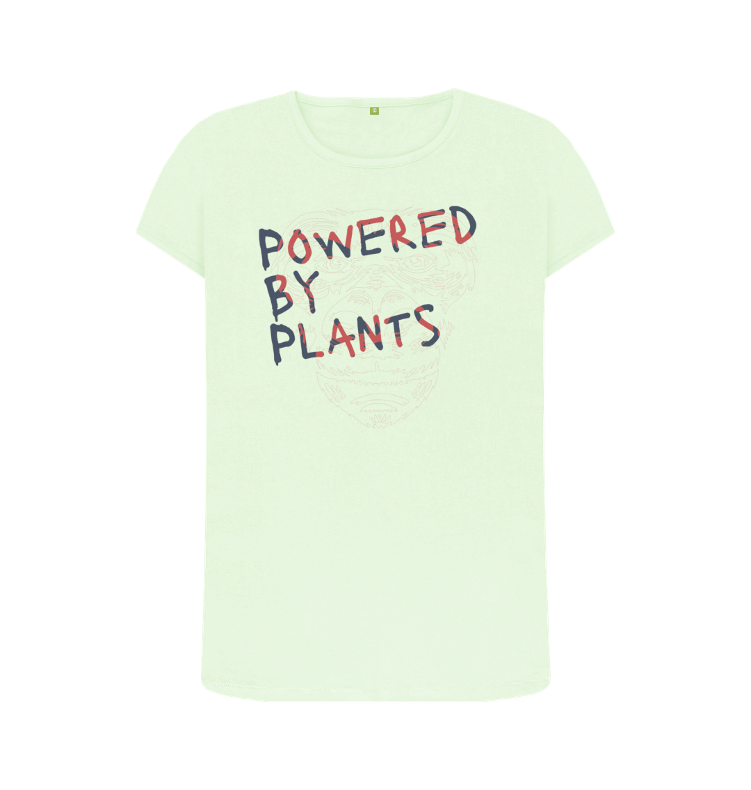 Pastel Green Women's \"Powered By Plants\" Tee