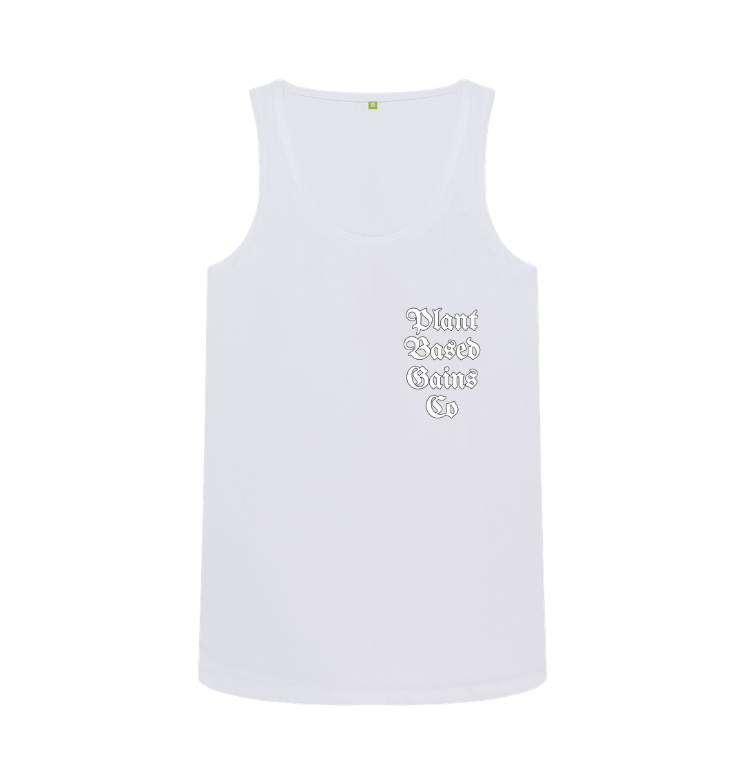 White Women's \"PLANTBASEDGAINSCO\" Original Tank