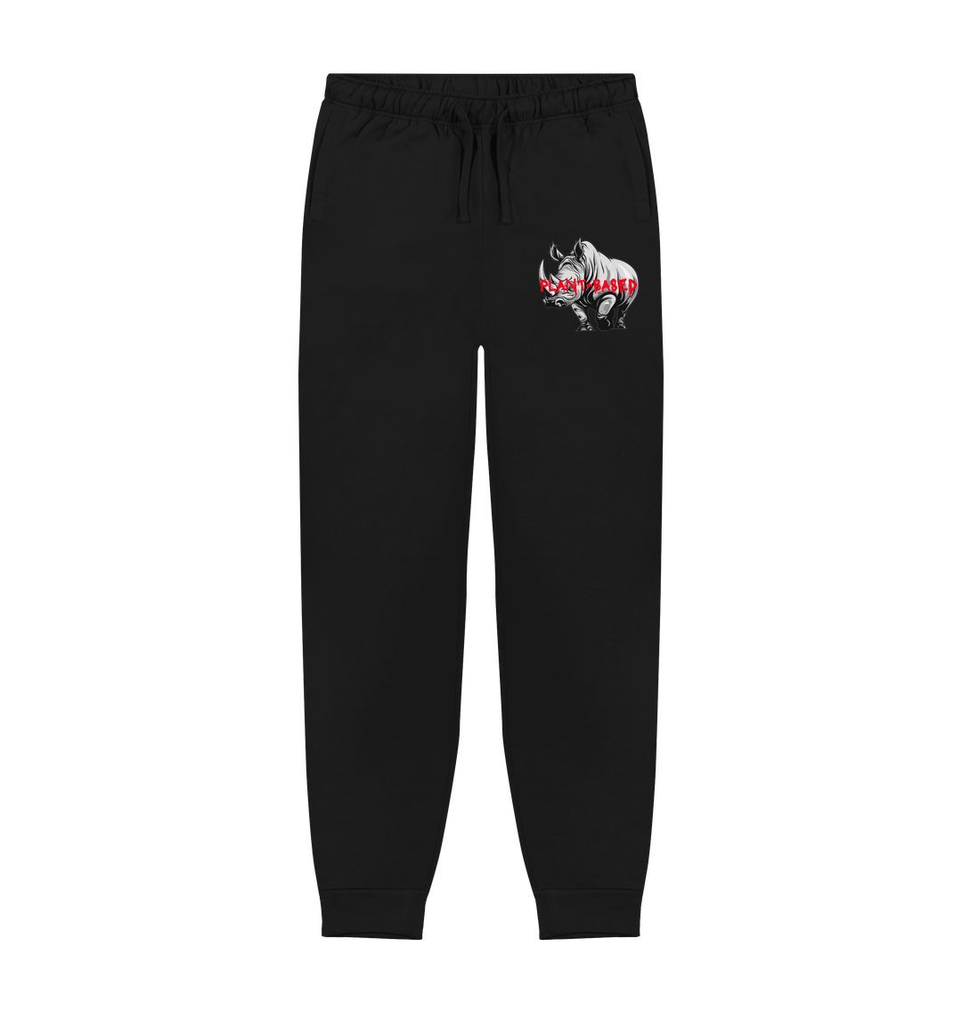 Black Men's \"Plant-Based Rhino\" Art Sweatpants