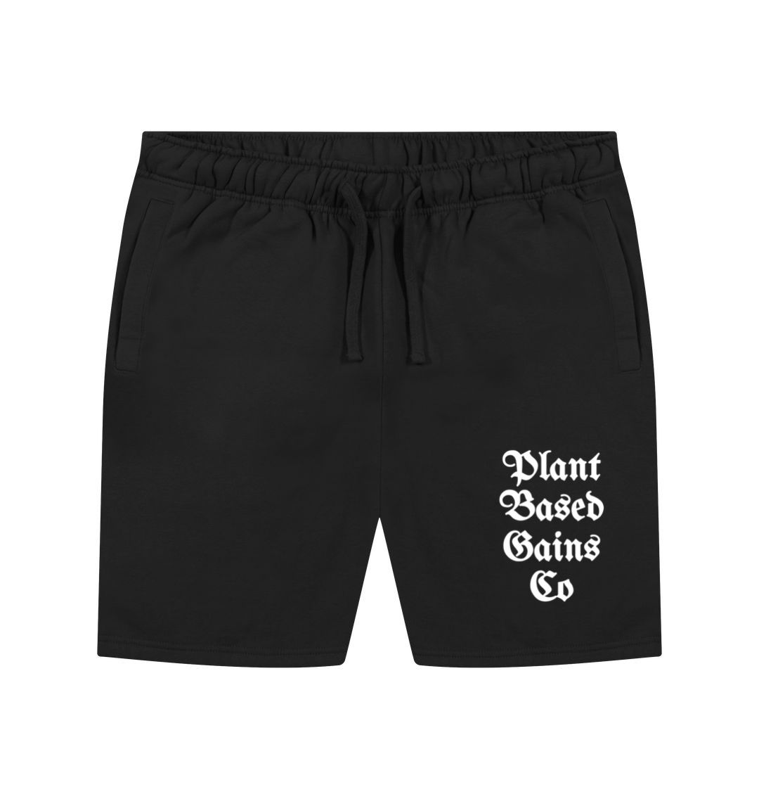 Black Men's \"PLANTBASEDGAINSCO\" Shorts